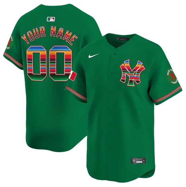 Men's New York Yankees Customized Green Mexico Vapor Premier Limited Stitched Baseball Jersey Men's New York Yankees Customized Green Mexico Vapor Premier Limited Stitched Baseball Jersey